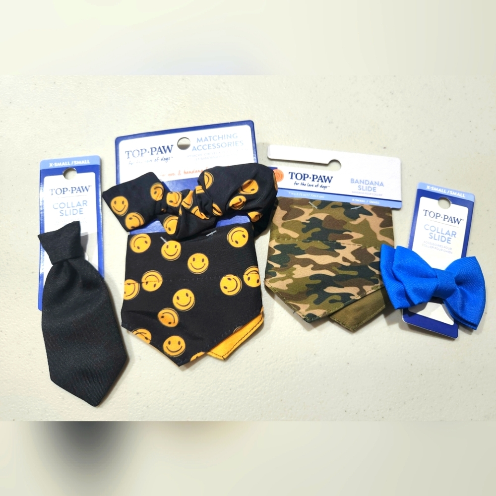 Top Paw Collar Slides/Accessories for Dogs, Bundle, XS/SM